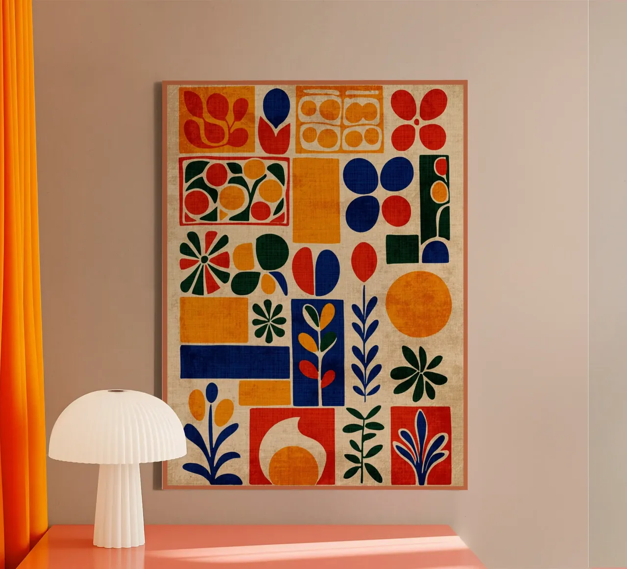 Retro 70s Abstract Print canvas by Andrew S Morrison