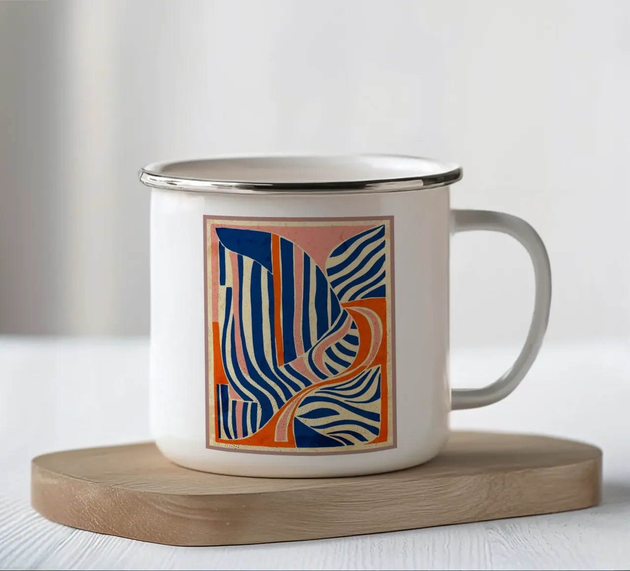 Design moderno a righe tazza in smalto da Terry Jason Kratz