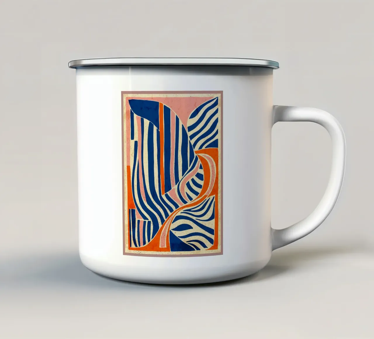 Design moderno a righe tazza in smalto da Terry Jason Kratz