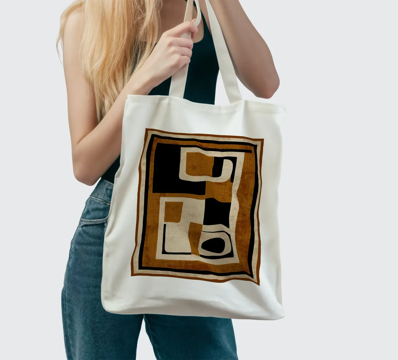 Design geometrico moderno borsa in juta da Terry Jason Kratz