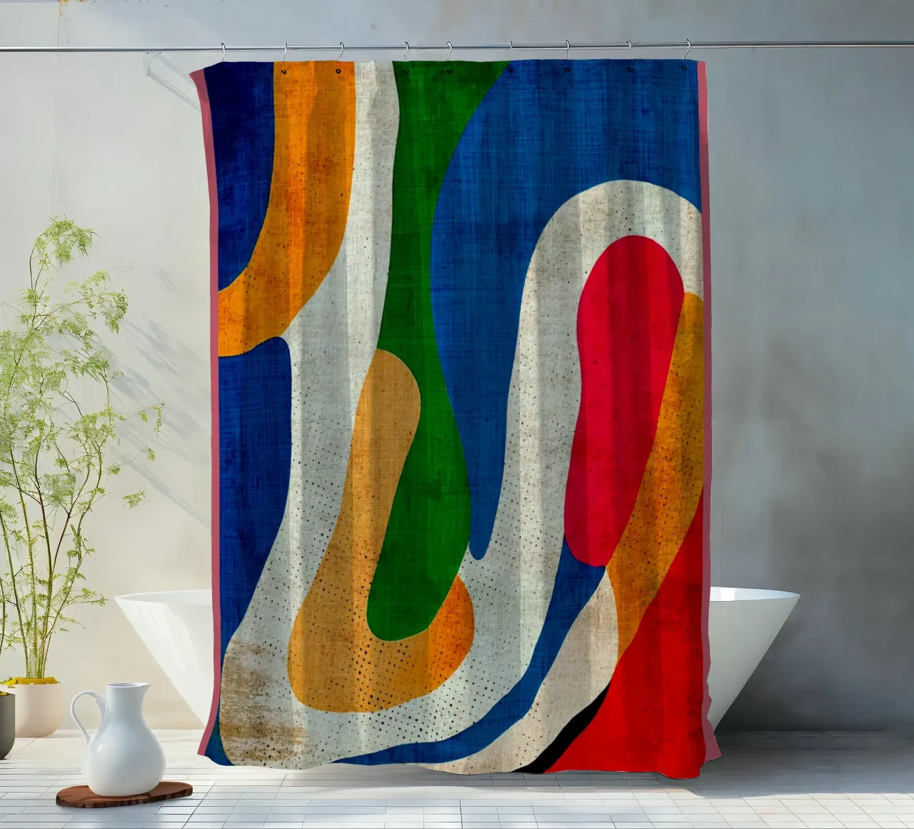 Colorful Abstract Painting shower curtain by DanielDesign