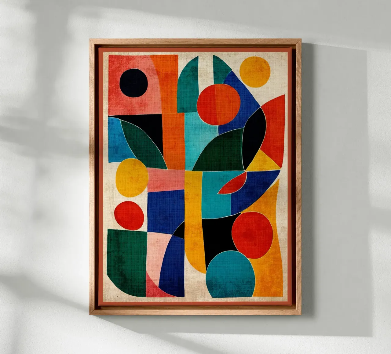 Kleurrijk abstract kunstwerk canvas met Baklijst van DanielDesign