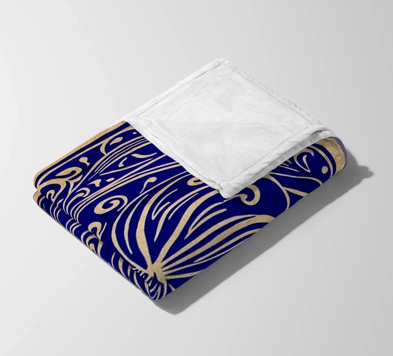 Cobalt Blue Abstract Art fleece blanket by DanielDesign