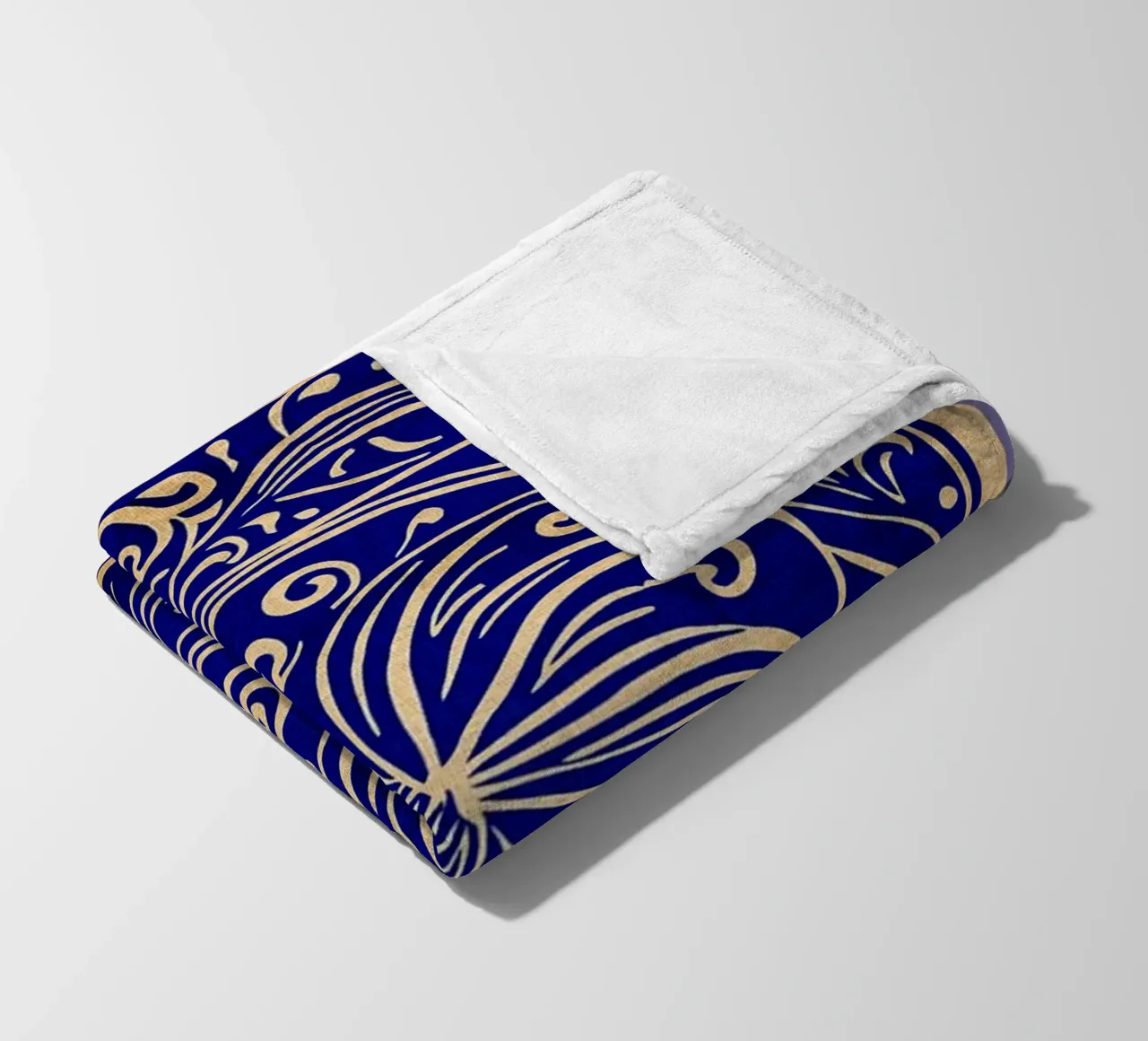 Cobalt Blue Abstract Art fleece blanket by DanielDesign
