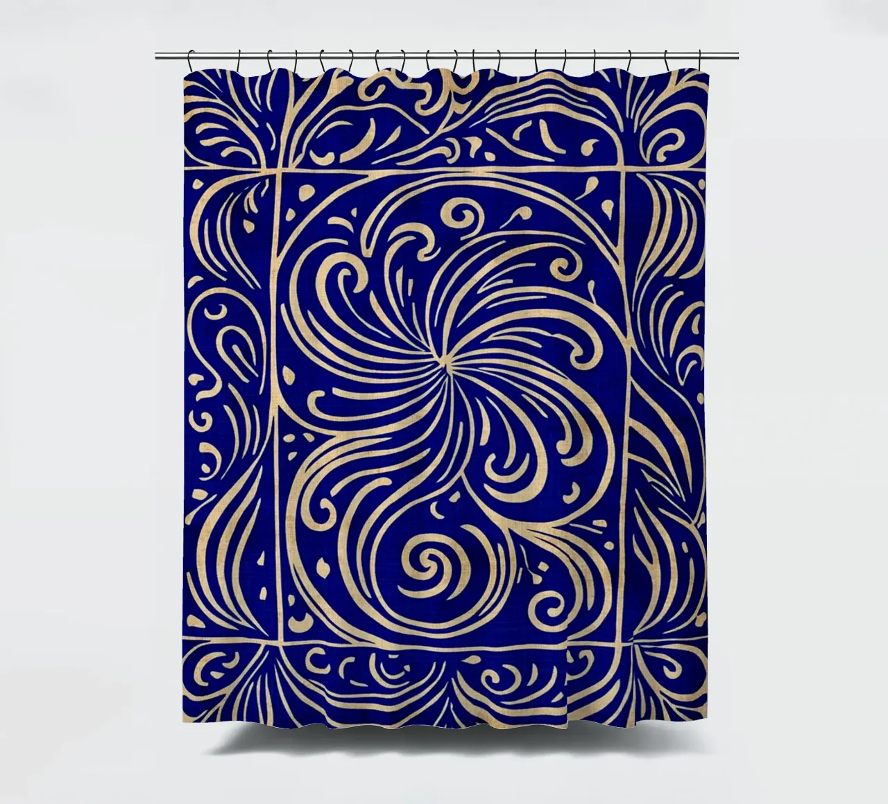 Cobalt Blue Abstract Art shower curtain by DanielDesign