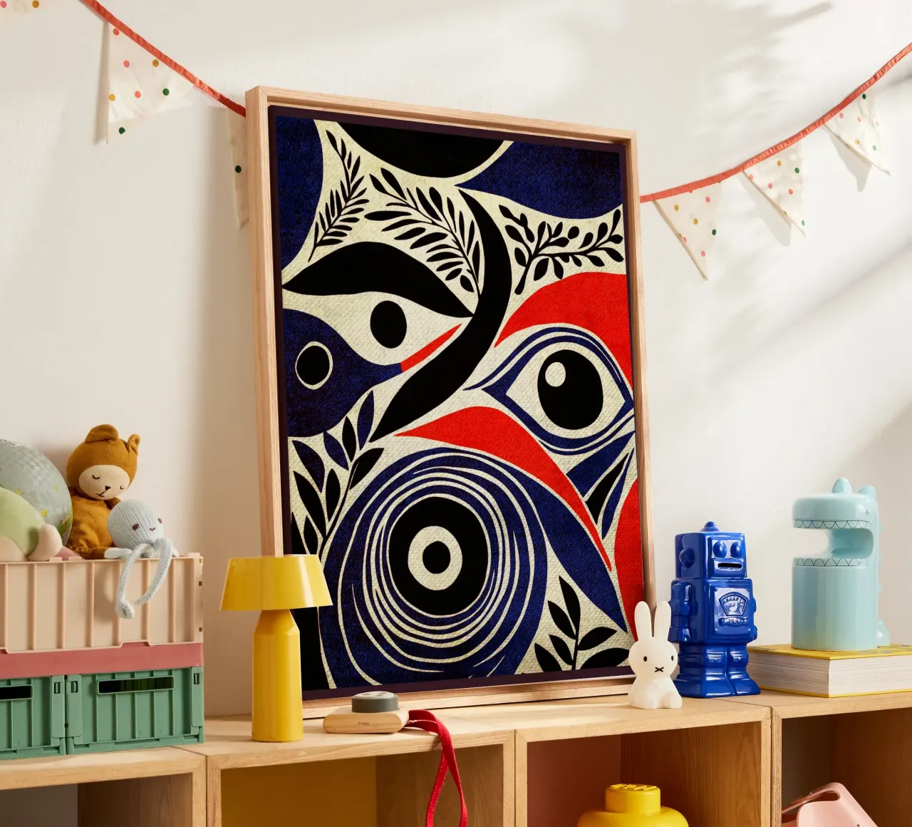 Blue Mid Century Modern canvas by DanielDesign
