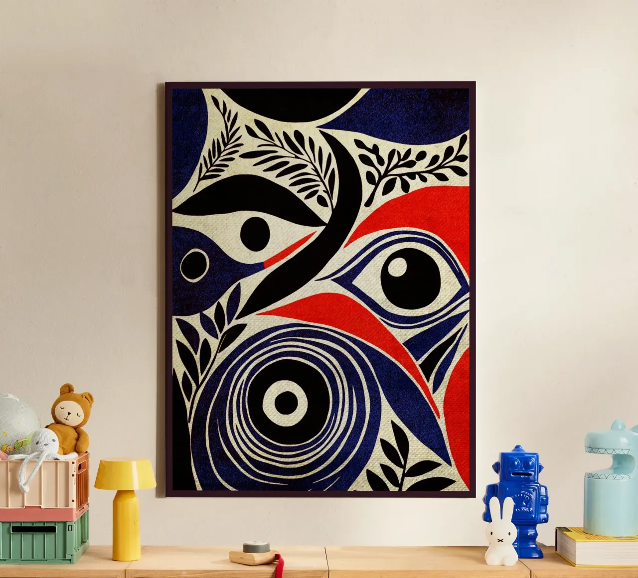 Blue Mid Century Modern canvas by DanielDesign
