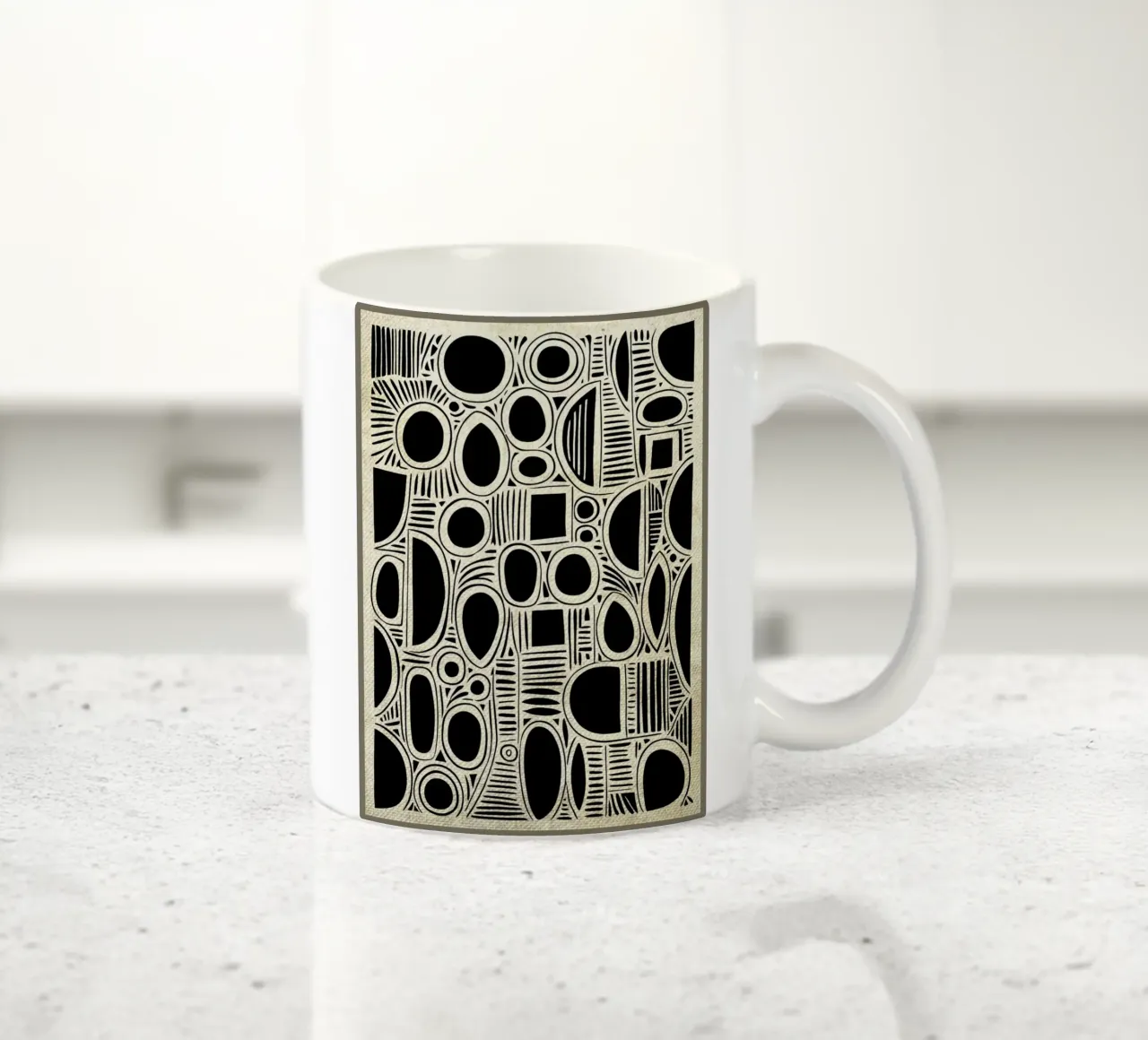 Arte in bianco e nero tazza in ceramica da DanielDesign