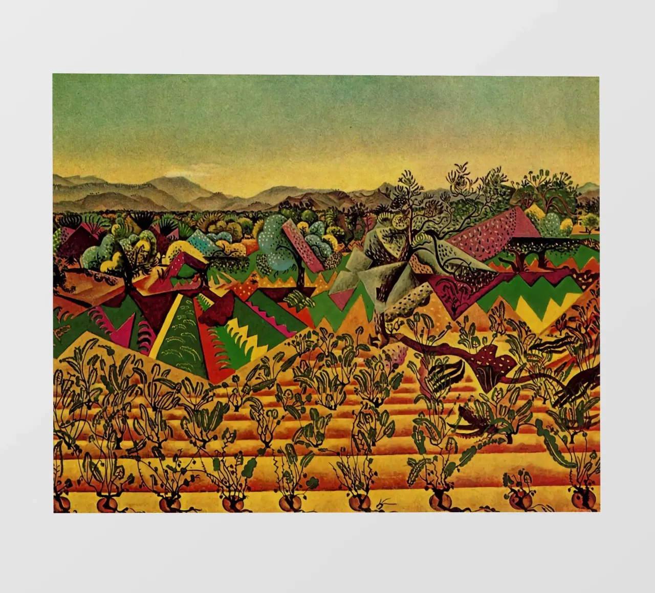 Joan MIRO Mont-roig-vigneti-e-olivo-albero pellicola backlit da Dixon-Gallery