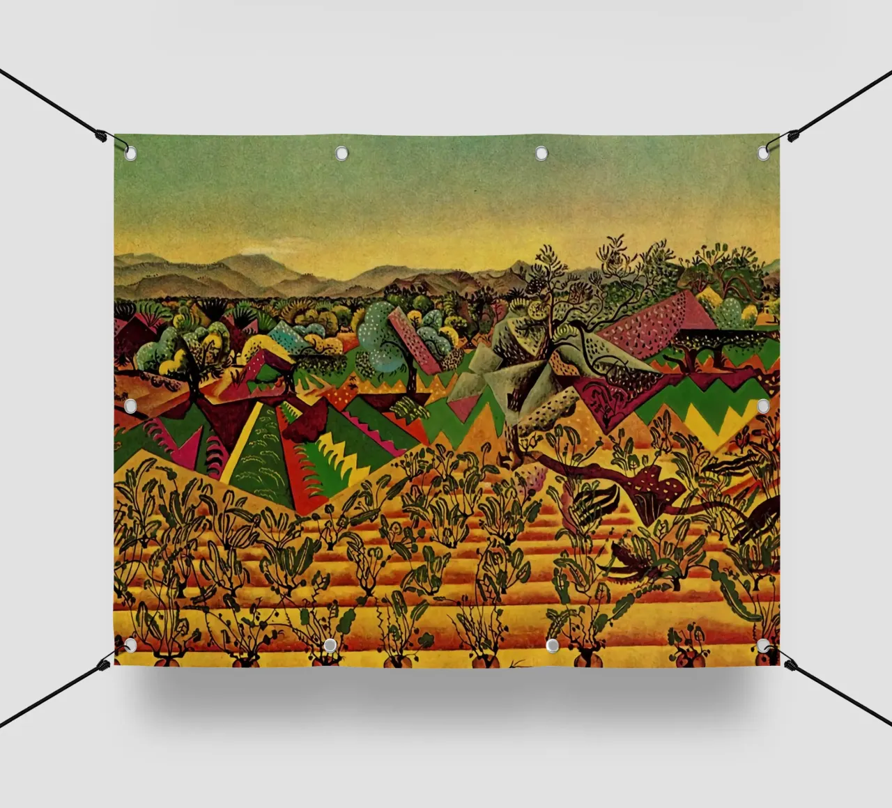 Joan MIRO Mont-roig-vigneti-e-olivo-albero telo in pvc da Dixon-Gallery
