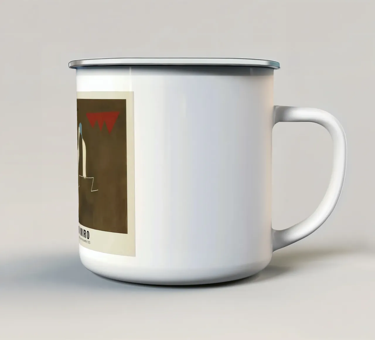 Joan Miro Gemälde Gedicht Das Glück, meine Brünette zu lieben 1925-2 Emaille Tasse von Dixon-Gallery