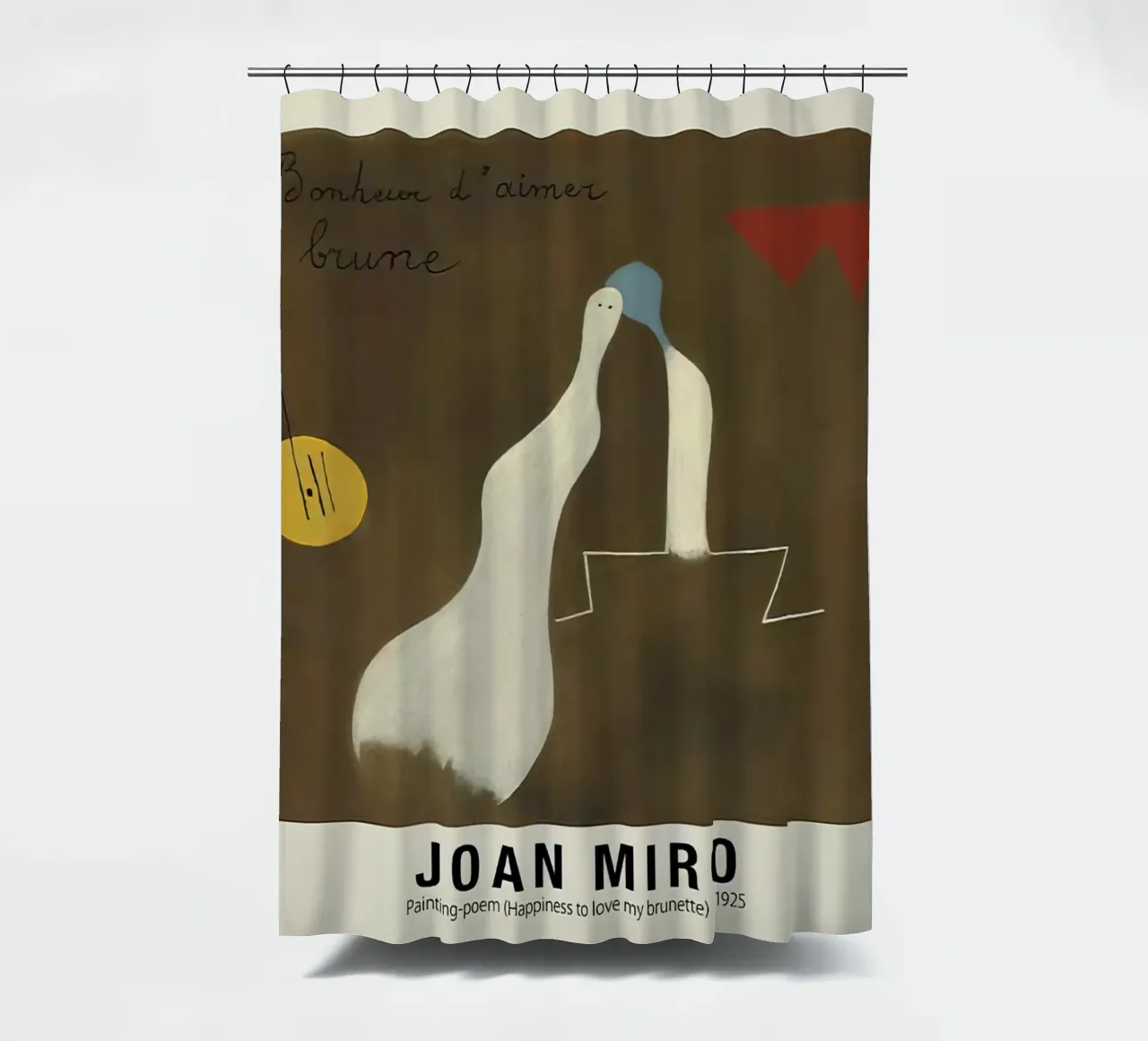Joan Miro Gemälde Gedicht Das Glück, meine Brünette zu lieben 1925-2 Duschvorhang von Dixon-Gallery