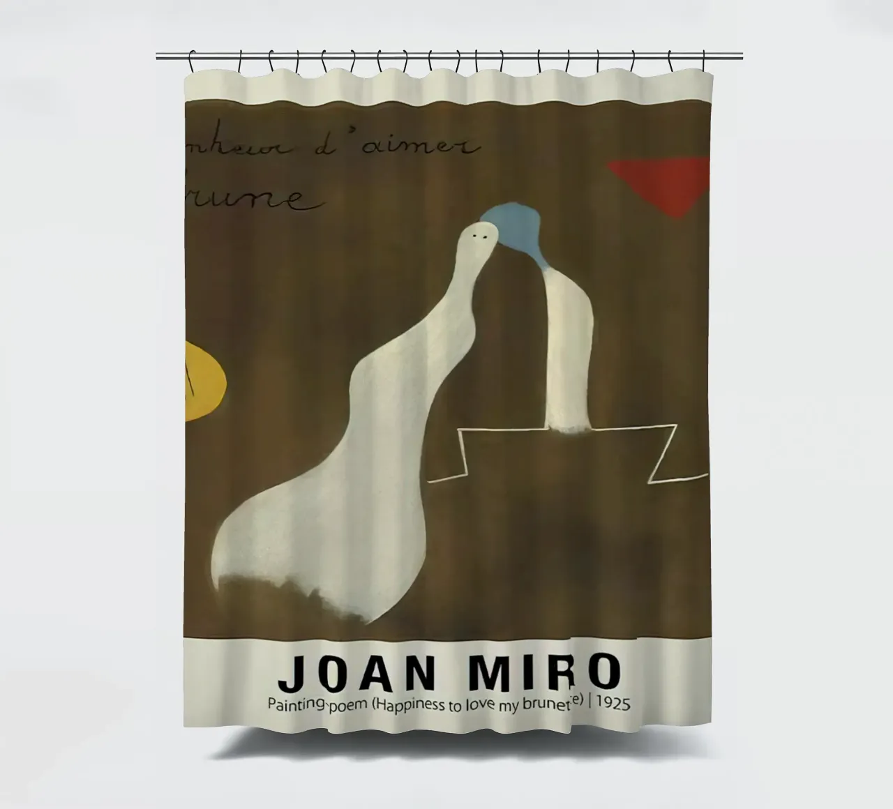 Joan Miro Gemälde Gedicht Das Glück, meine Brünette zu lieben 1925-2 Duschvorhang von Dixon-Gallery