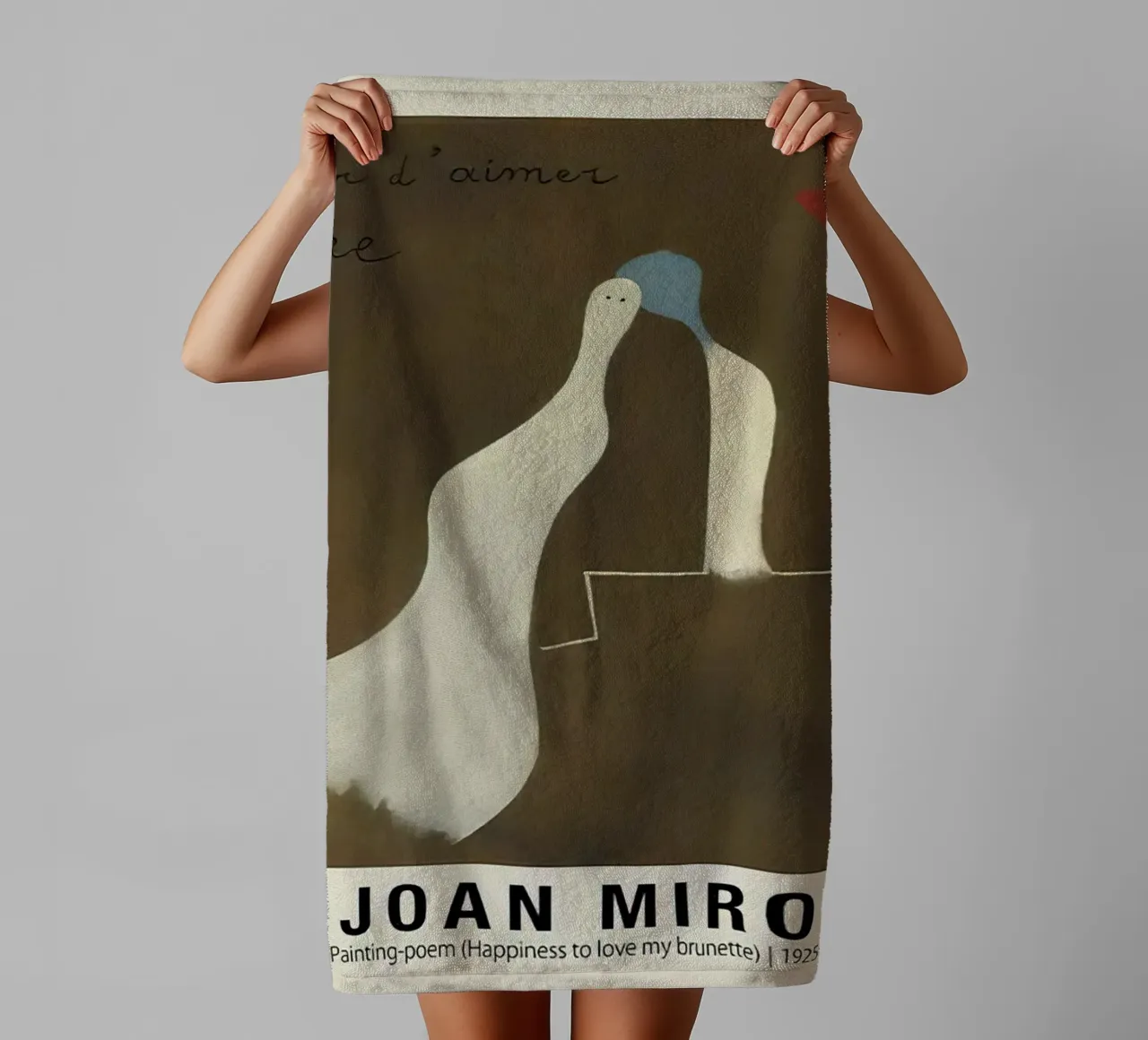 Joan Miro Gemälde Gedicht Das Glück, meine Brünette zu lieben 1925-2 Handtuch von Dixon-Gallery