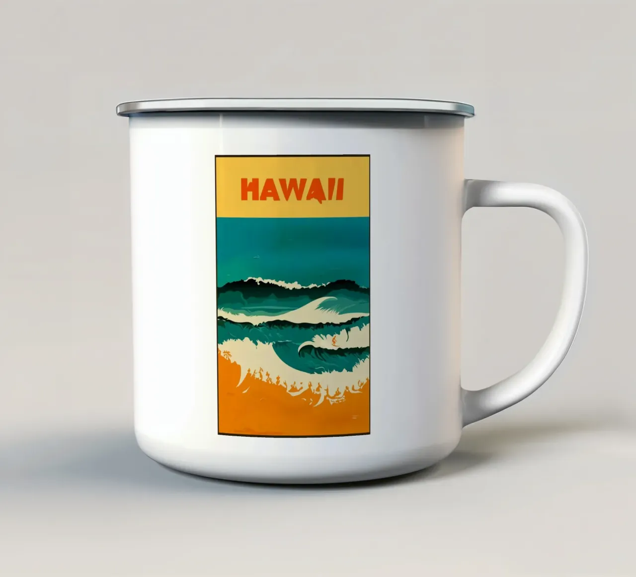 Hawaii Travel Poster tazza in smalto da Sebastian shop