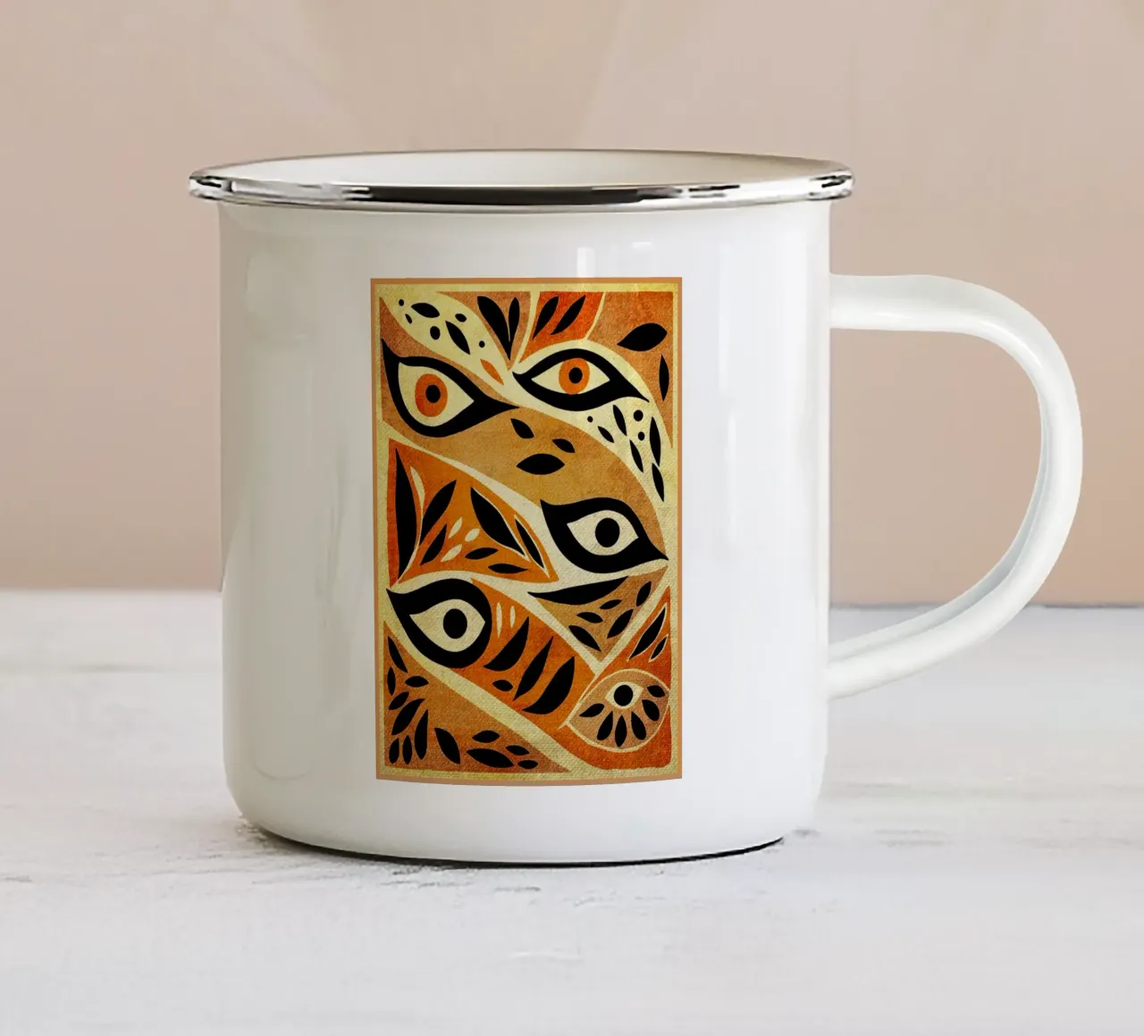 Occhi selvaggi astratti tazza in smalto da GaryStudio