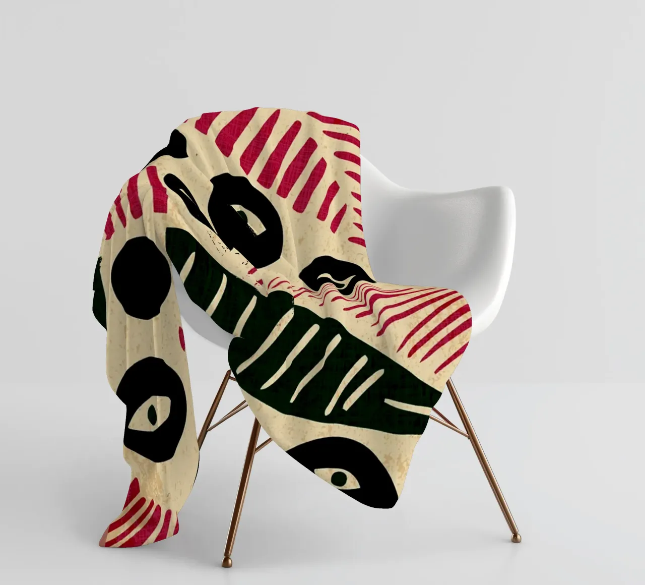 Abstract Eye and Leaf Pattern fleece blanket by GaryStudio