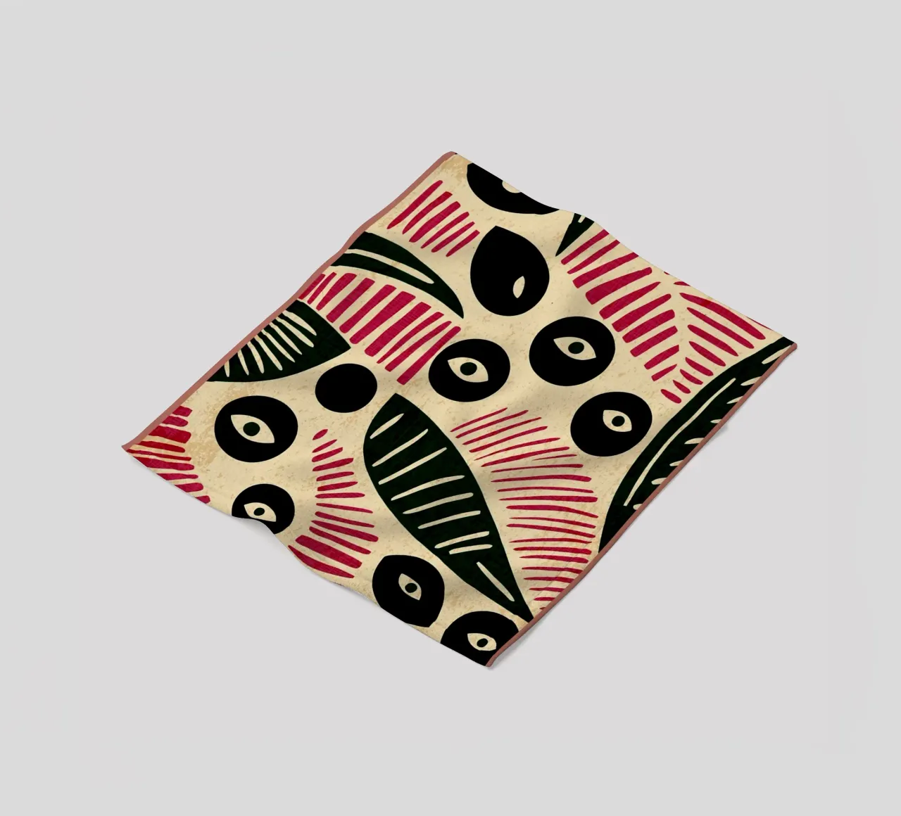 Abstract Eye and Leaf Pattern fleece blanket by GaryStudio