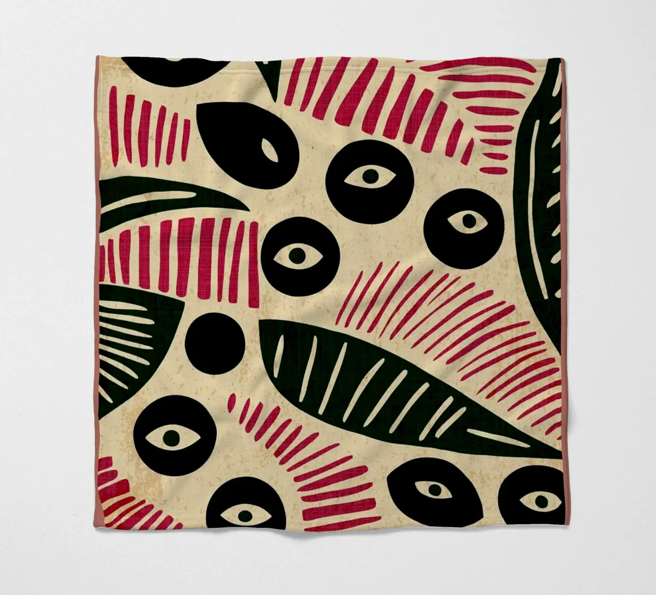 Abstract Eye and Leaf Pattern fleece blanket by GaryStudio