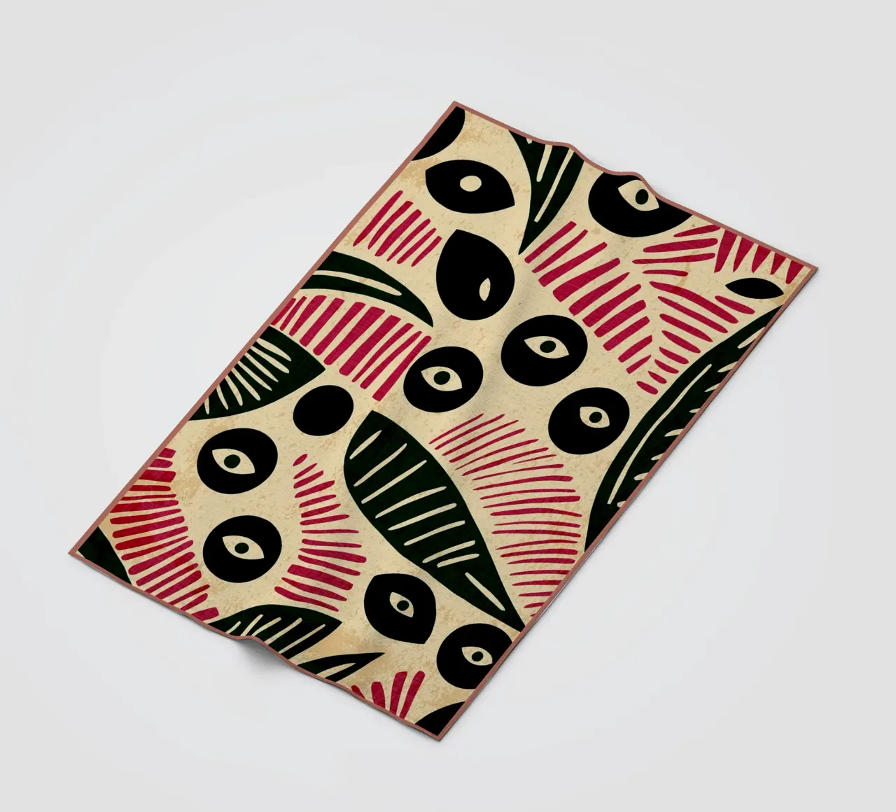Abstract Eye and Leaf Pattern fleece blanket by GaryStudio