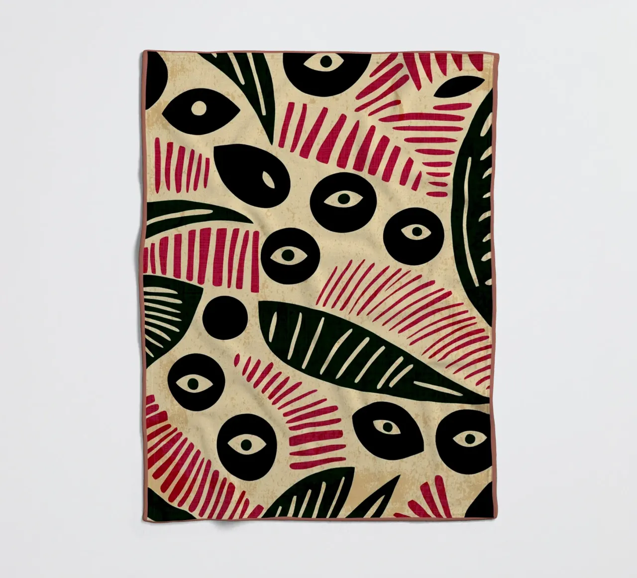 Abstract Eye and Leaf Pattern fleece blanket by GaryStudio