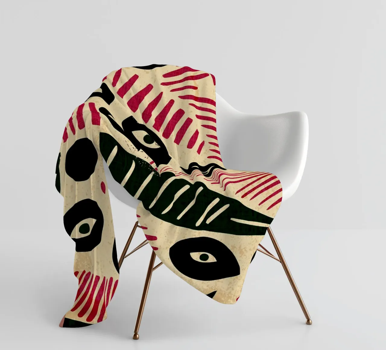 Abstract Eye and Leaf Pattern fleece blanket by GaryStudio
