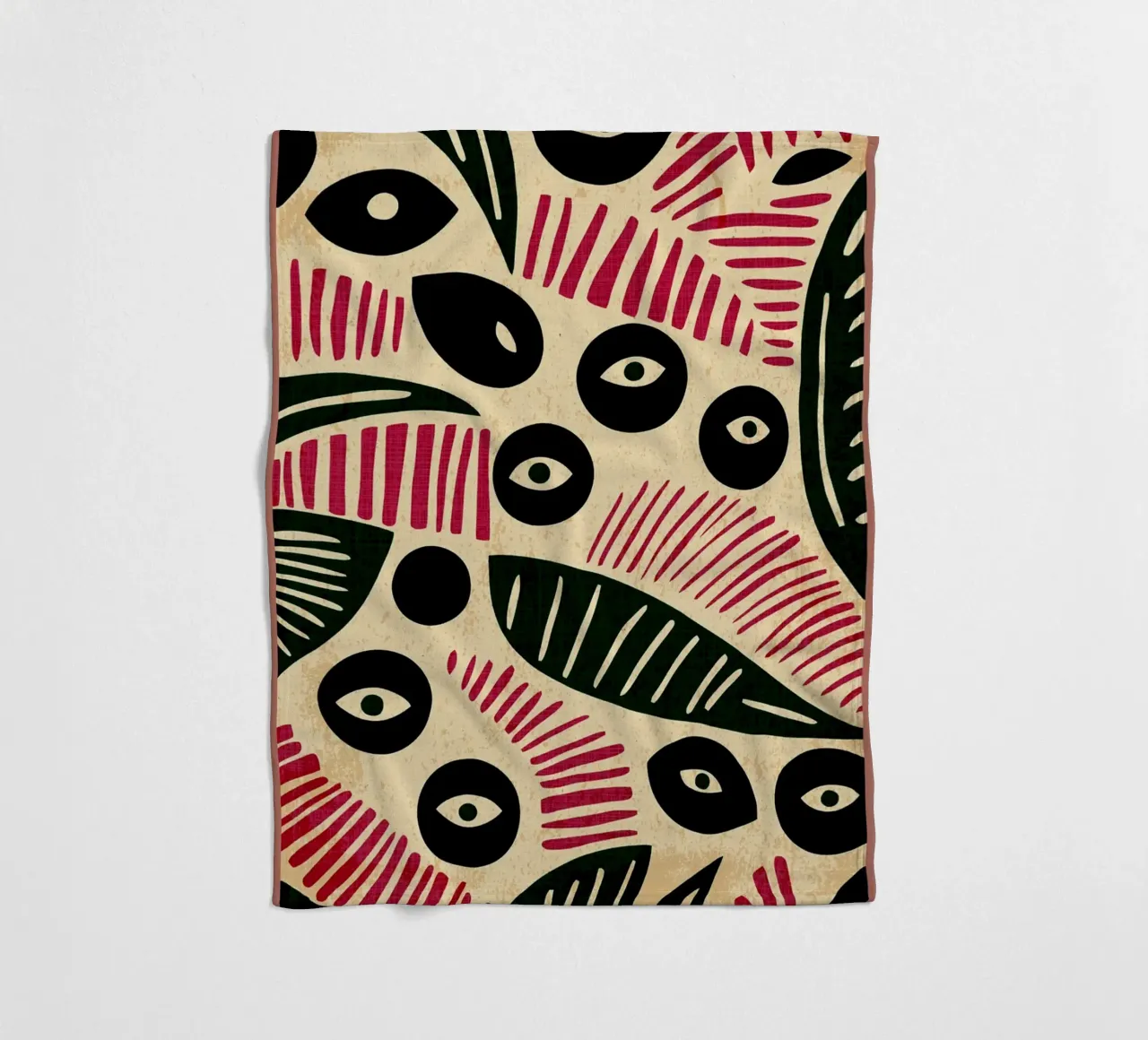 Abstract Eye and Leaf Pattern fleece blanket by GaryStudio