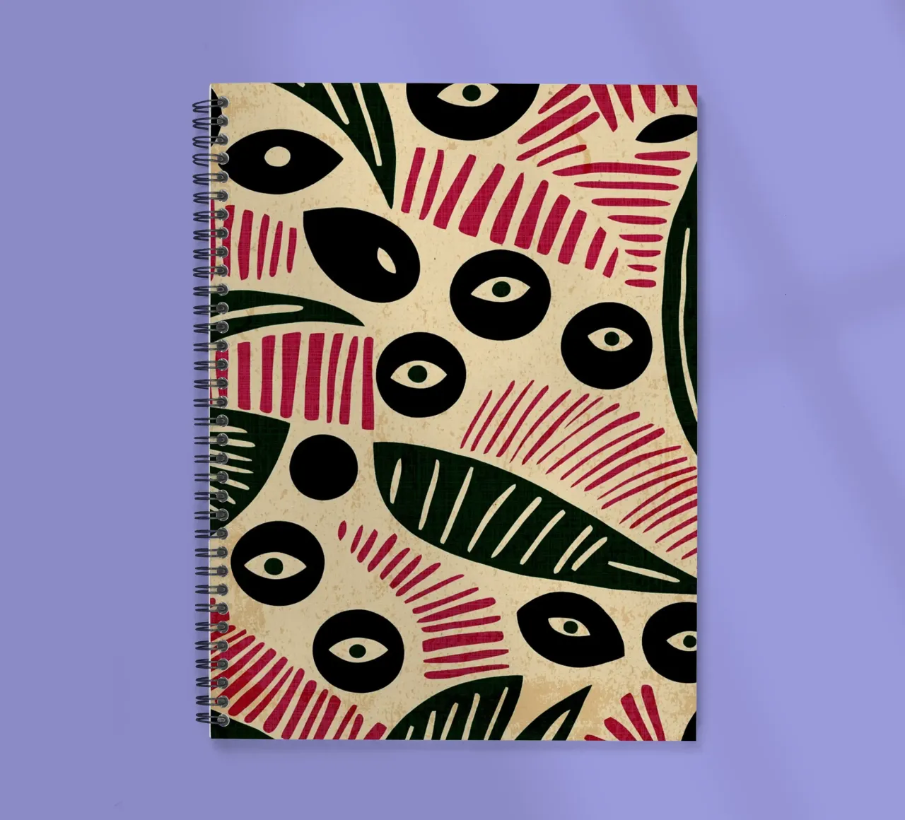 Abstract Eye and Leaf Pattern spiral notebook by GaryStudio