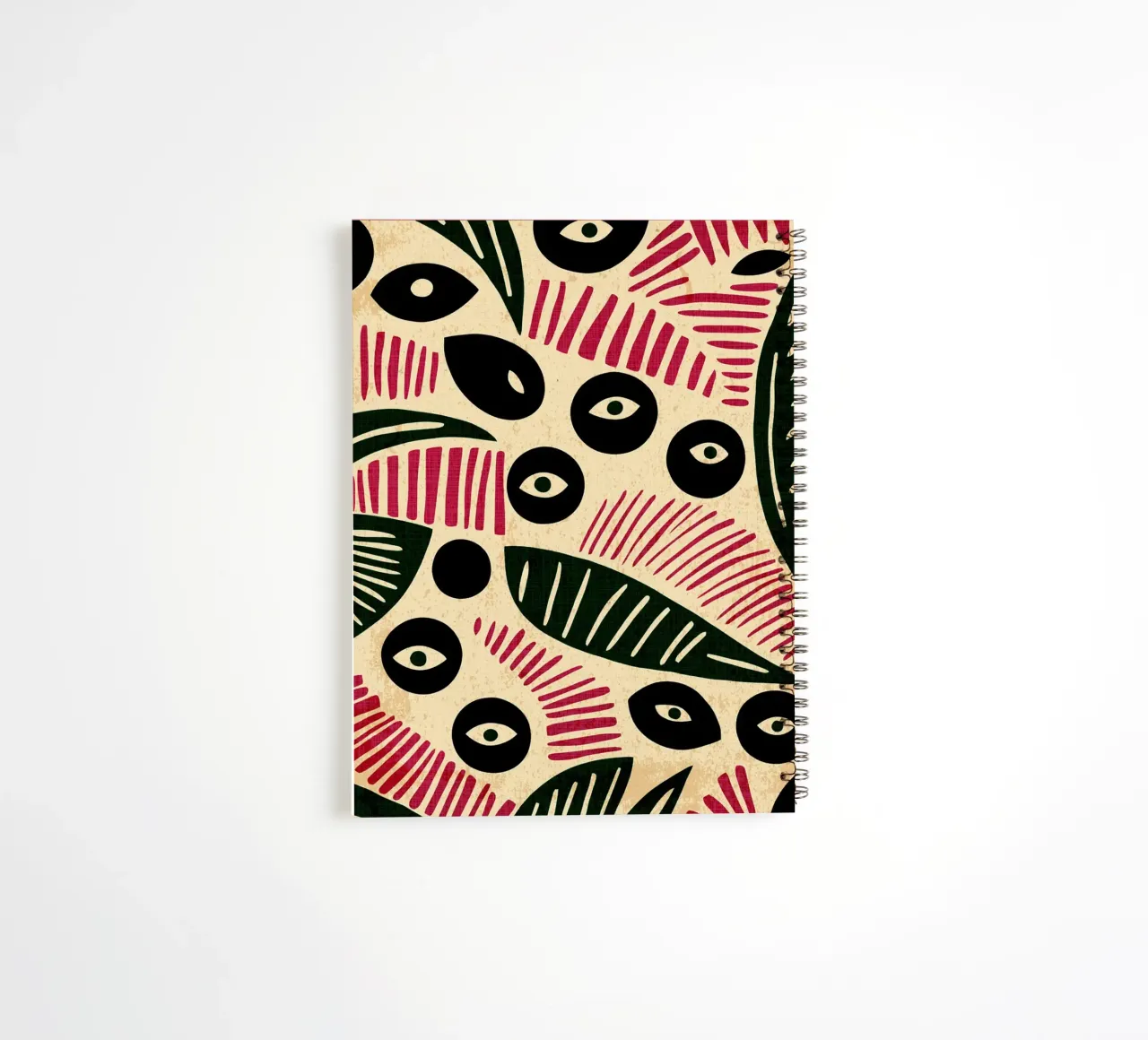 Abstract Eye and Leaf Pattern spiral notebook by GaryStudio