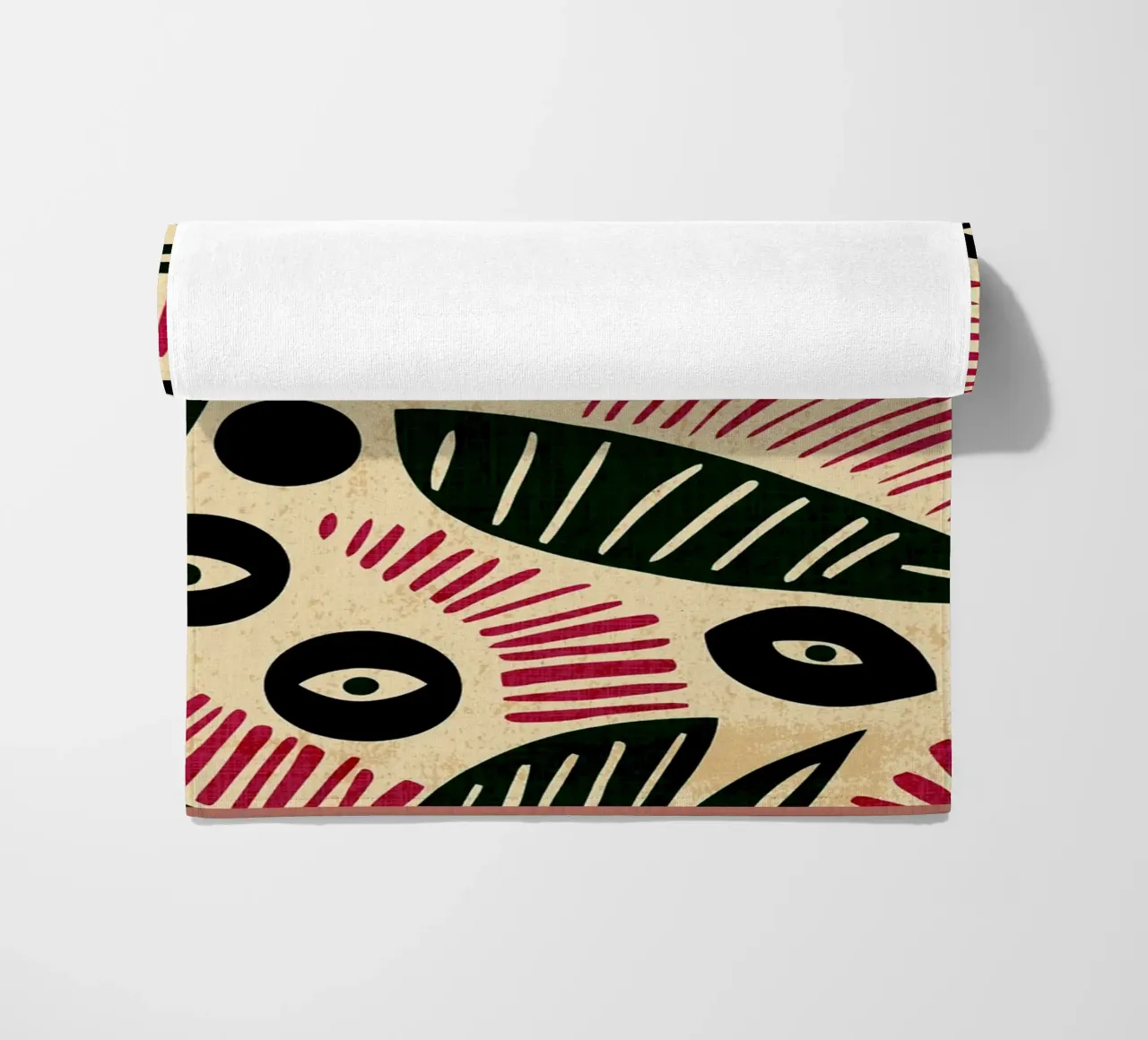 Abstract Eye and Leaf Pattern beach towel by GaryStudio