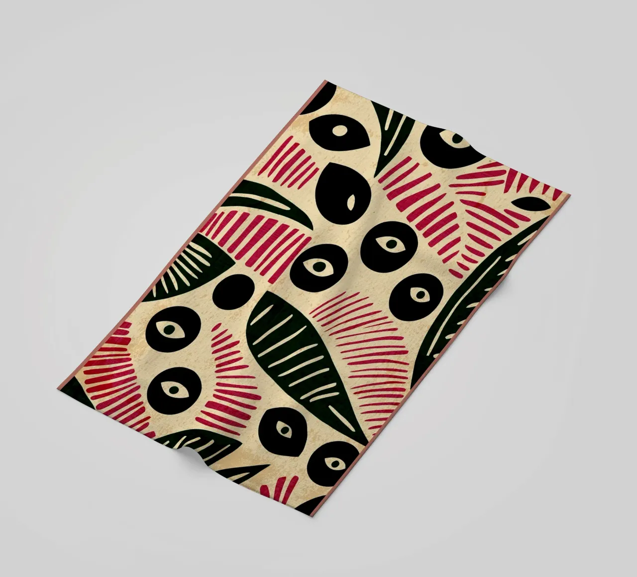 Abstract Eye and Leaf Pattern beach towel by GaryStudio
