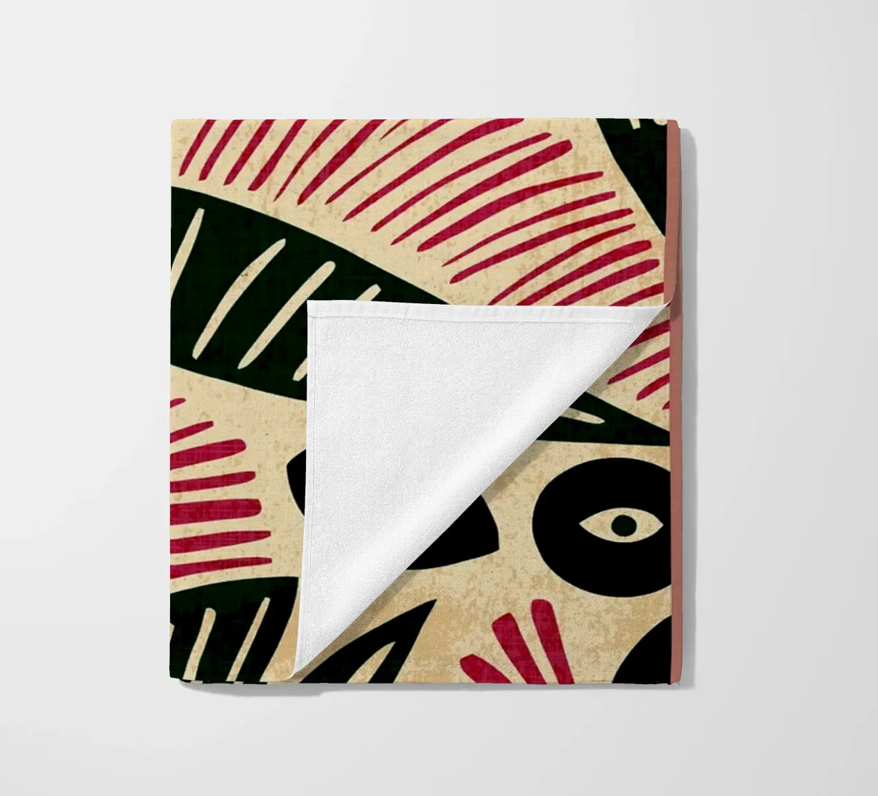 Abstract Eye and Leaf Pattern beach towel by GaryStudio