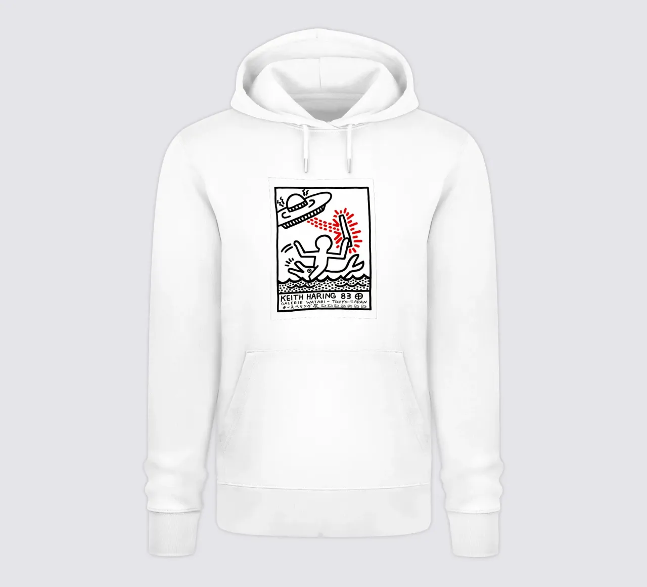 Keith Haring Galerie Watari 1983 felpa con cappuccio da Sebastian shop