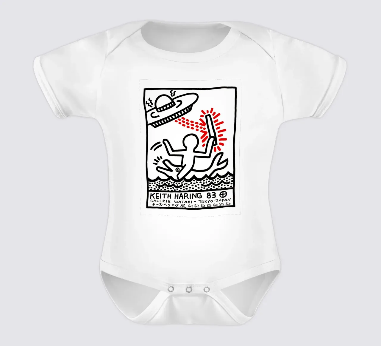 Keith Haring Galerie Watari 1983 body neonato maniche corte da Sebastian shop