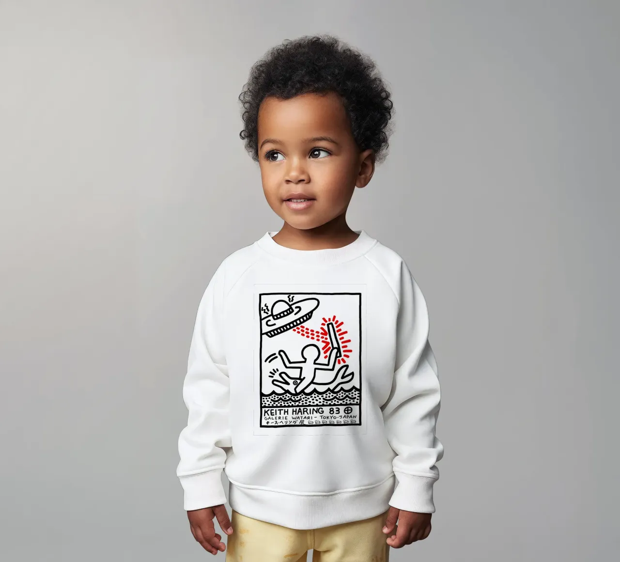 Keith Haring Galerie Watari 1983 felpa neonato da Sebastian shop