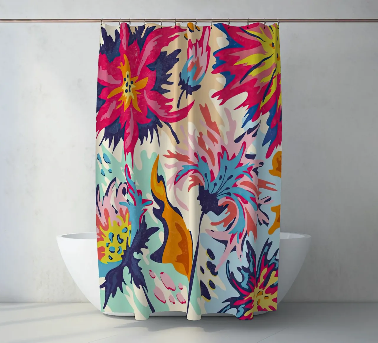 Flower Market Marseilles shower curtain by TekleDawit