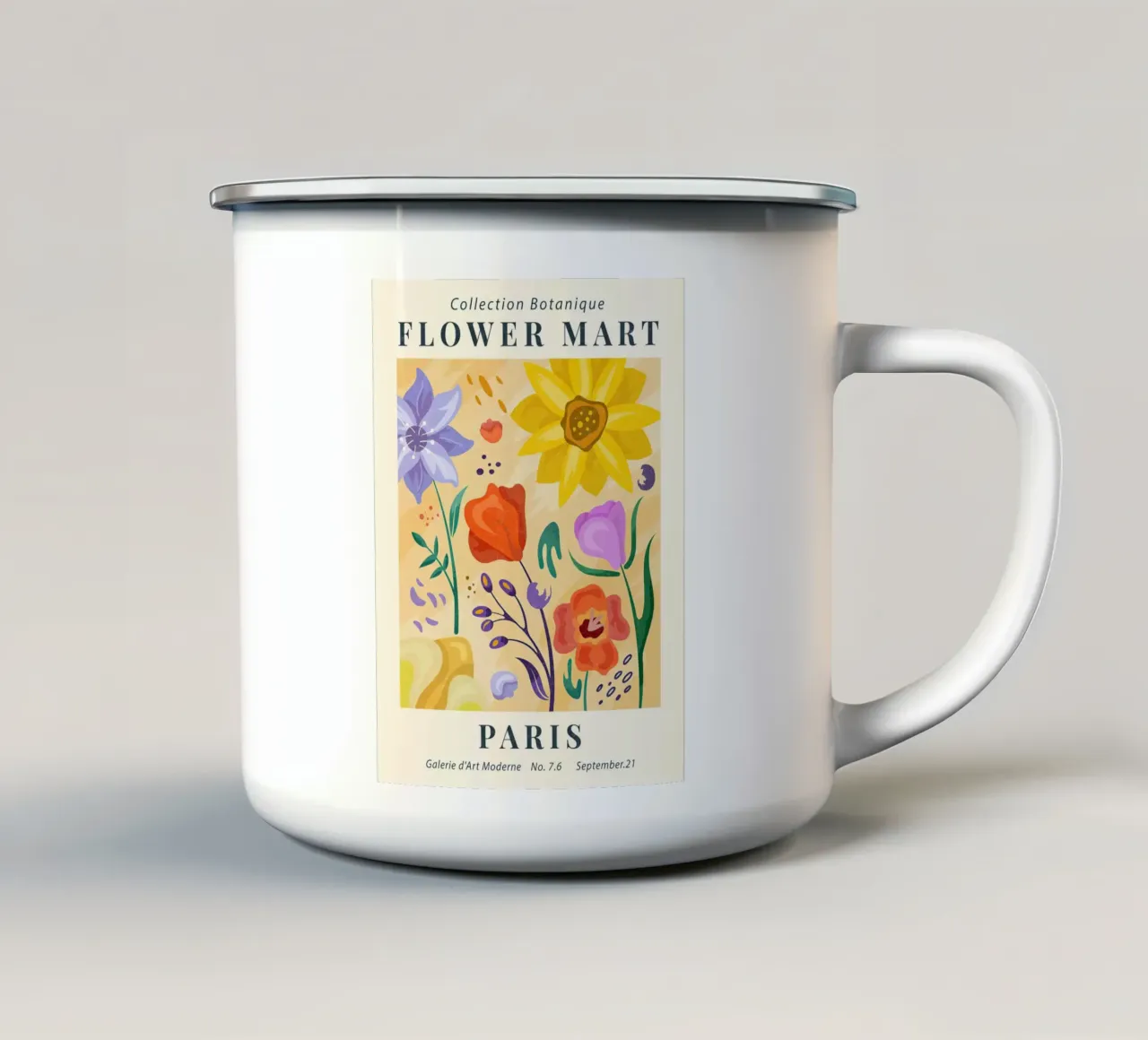 Mercato dei fiori di Parigi tazza in smalto da TekleDawit