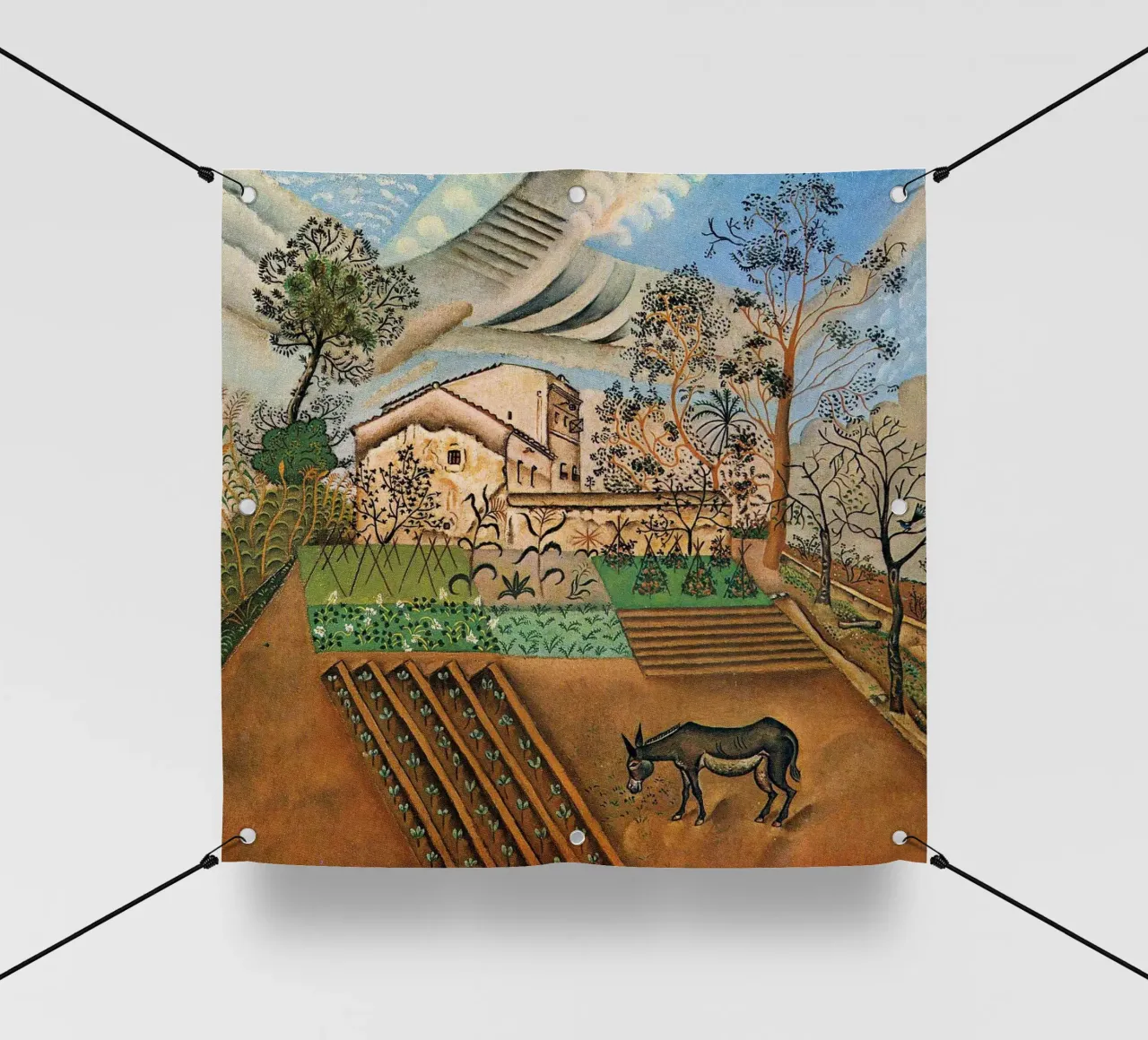 L'orto con l'asino di Joan Miro telo in pvc da Dixon-Gallery