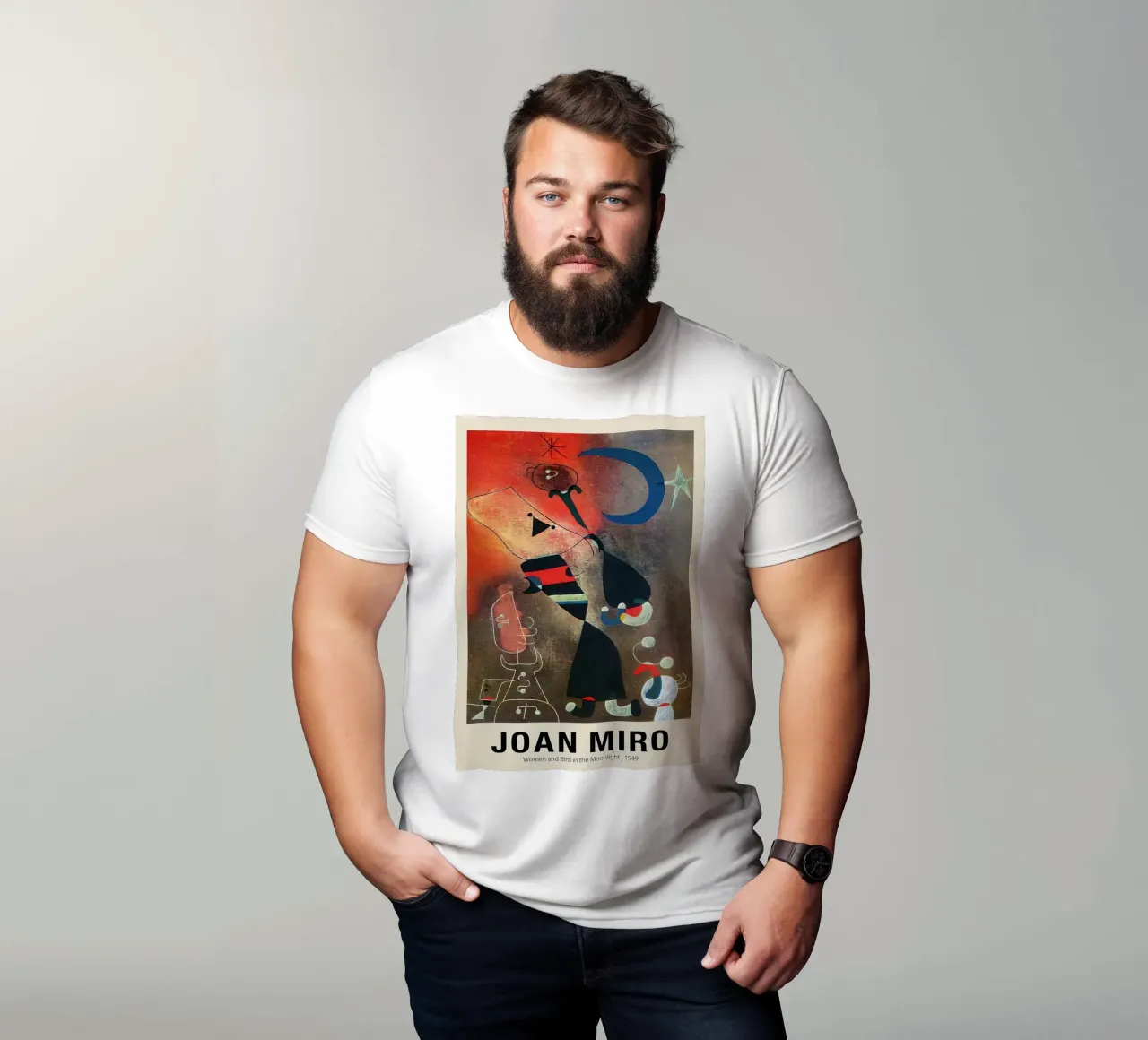 Donne e uccelli al chiaro di luna 1949 Di Joan Miro t-shirt da Dixon-Gallery