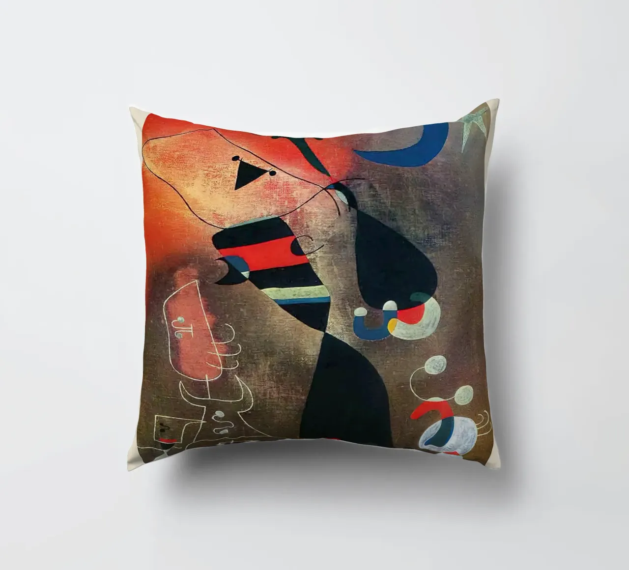 Donne e uccelli al chiaro di luna 1949 Di Joan Miro cuscino da Dixon-Gallery
