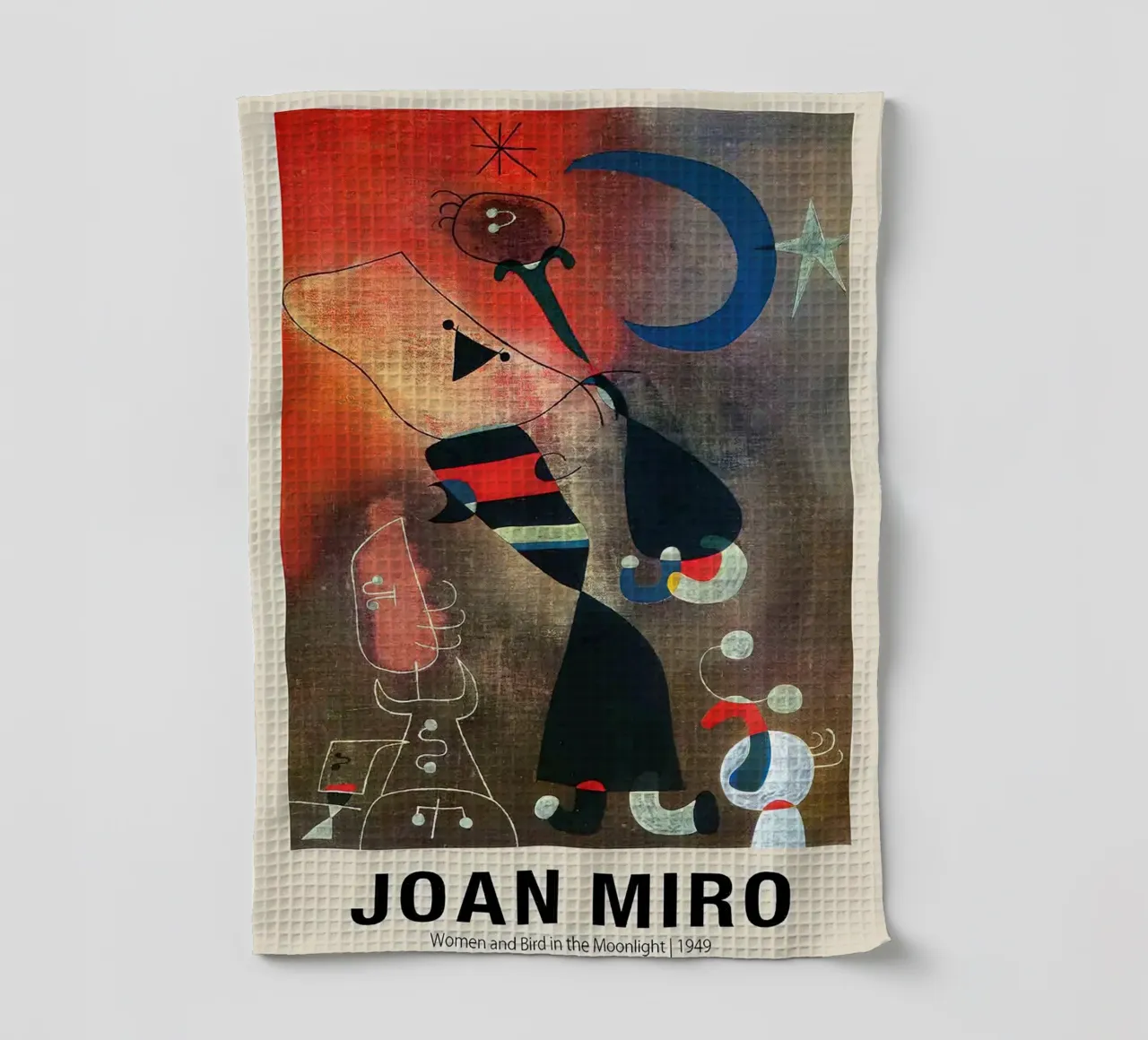 Donne e uccelli al chiaro di luna 1949 Di Joan Miro canovaccio da cucina da Dixon-Gallery