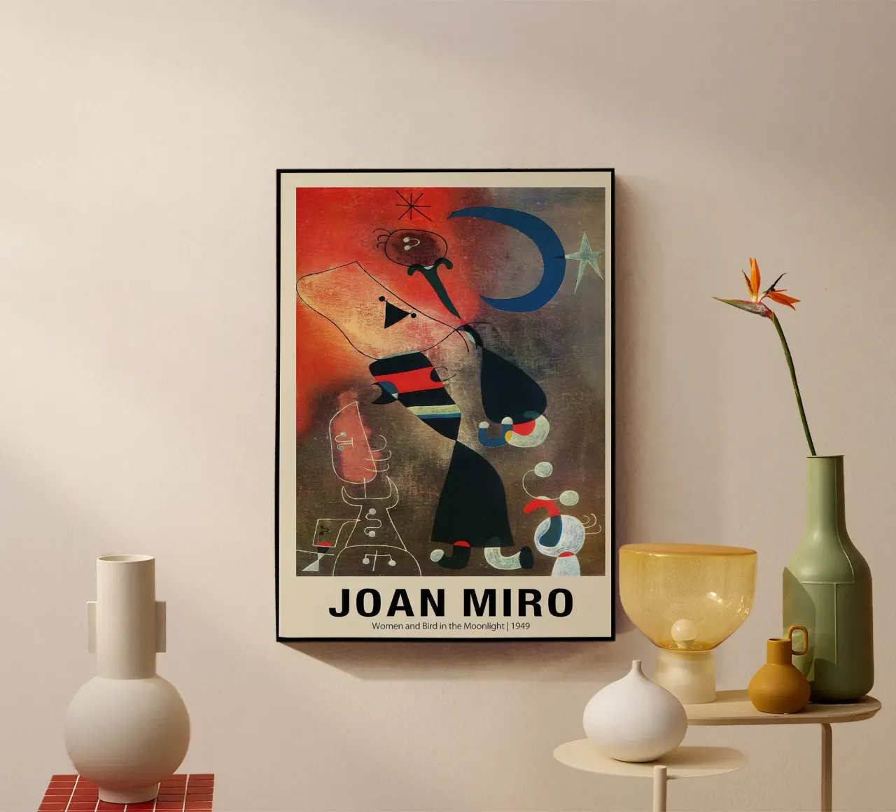 Donne e uccelli al chiaro di luna 1949 Di Joan Miro plexiglass da Dixon-Gallery