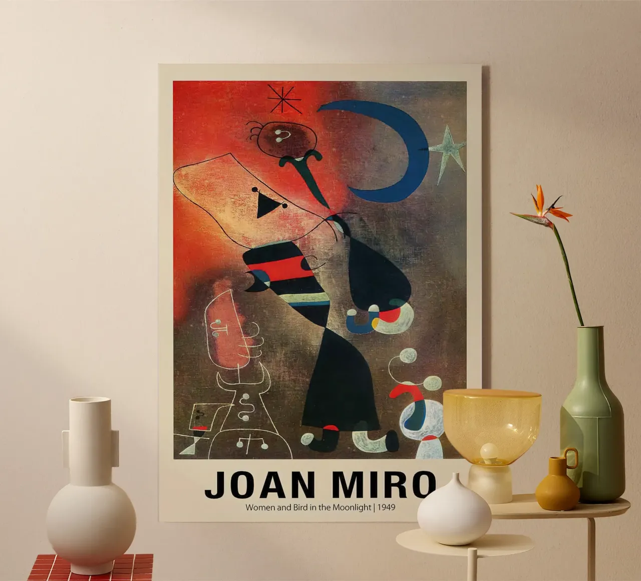 Donne e uccelli al chiaro di luna 1949 Di Joan Miro plexiglass da Dixon-Gallery