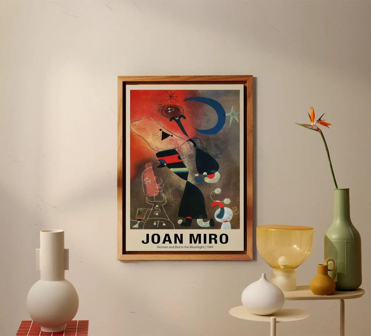 Donne e uccelli al chiaro di luna 1949 Di Joan Miro alluminio dibond da Dixon-Gallery