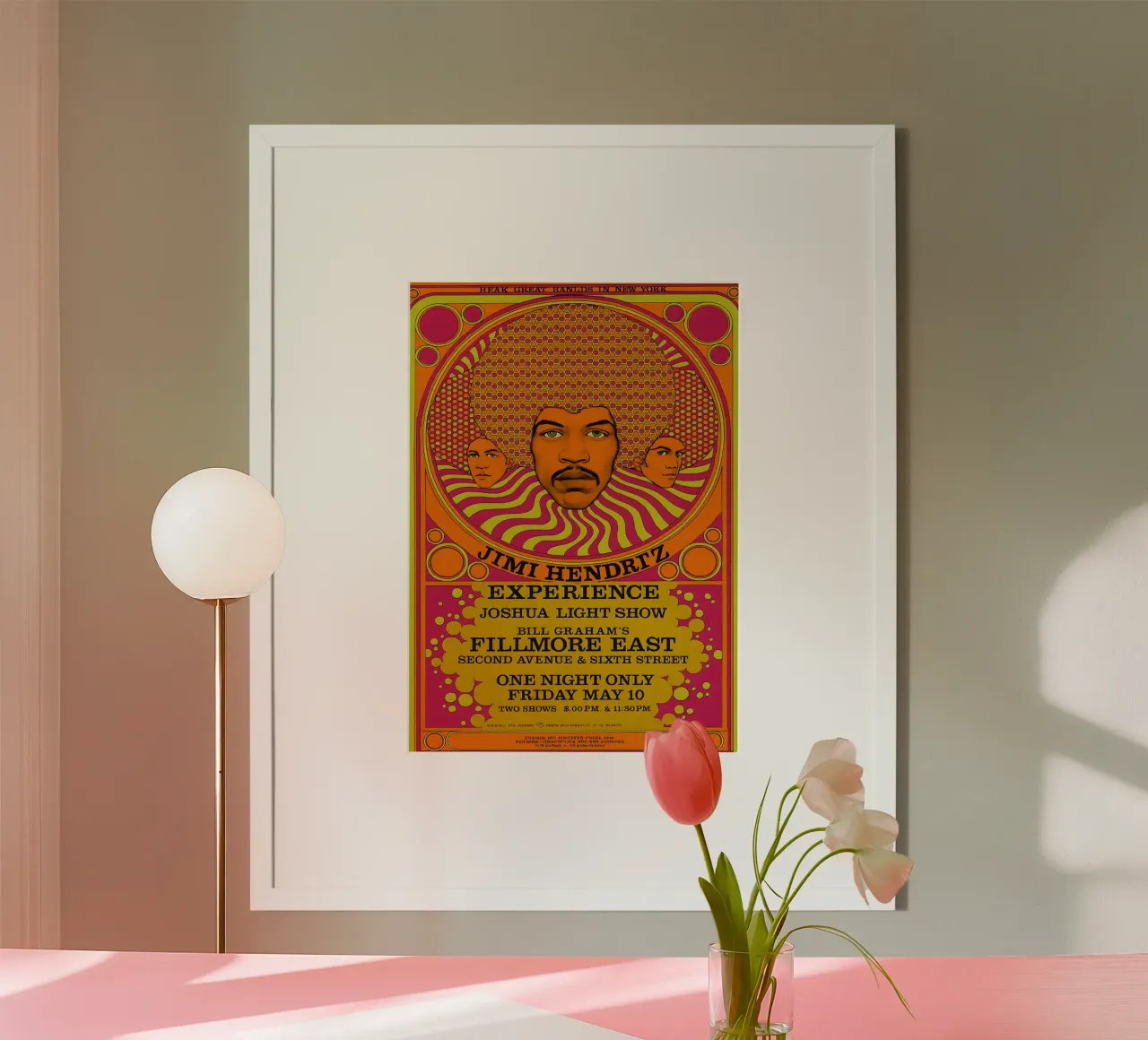 1968 Jimi Hendrix Experience Fillmore East Original Concert carta hahnemühle da DGUnder