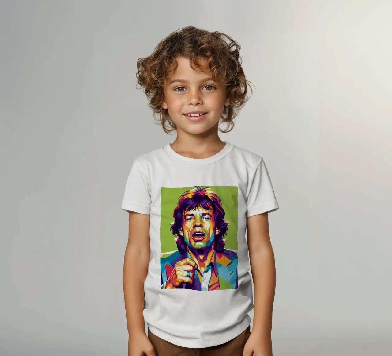 Mick Jagger iconic style kids t-shirt by Hantamrata