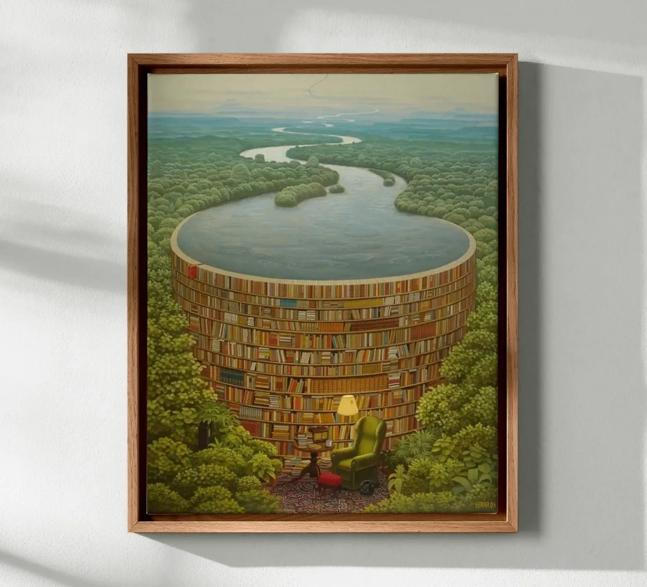 Bibbia Dam Di Jacek Yerka tela con Cornice a cassetta da Trudeau Art Galley