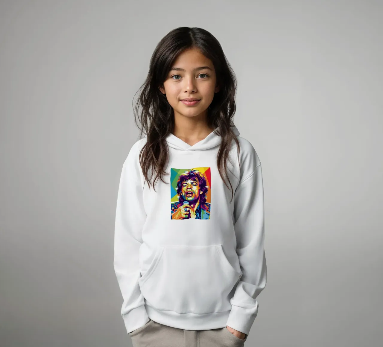 Mick Jagger style felpa bambino con cappuccio da Hantamrata