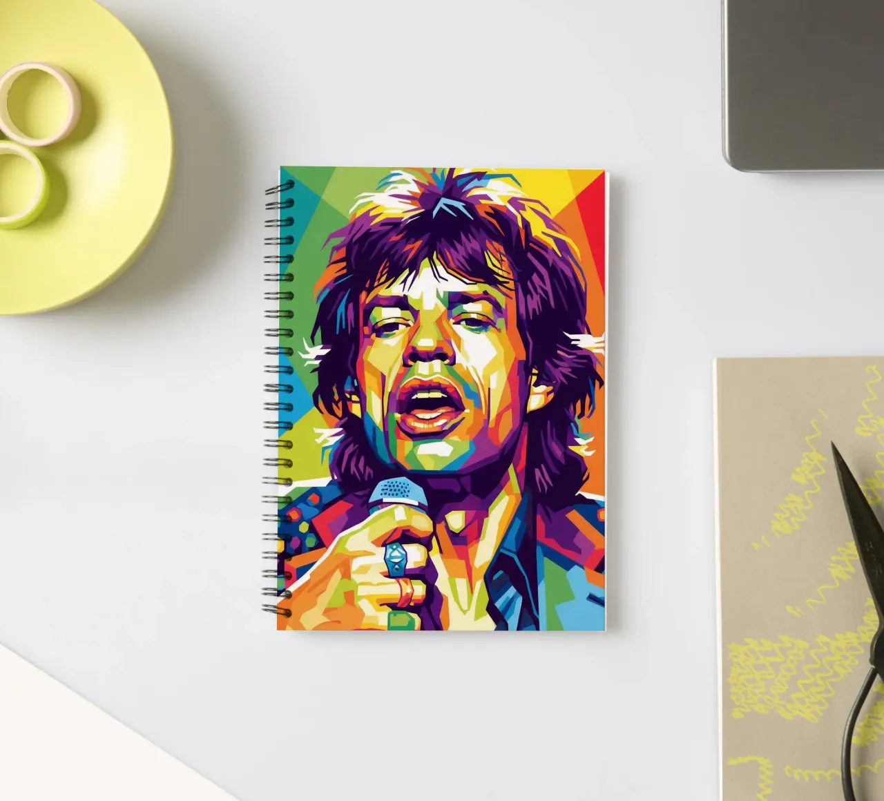 Mick Jagger style spiral notebook by Hantamrata