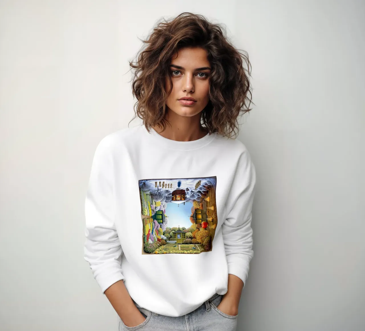 Colorful on each different season By Jacek Yerka sweatshirt by Trudeau Art Galley